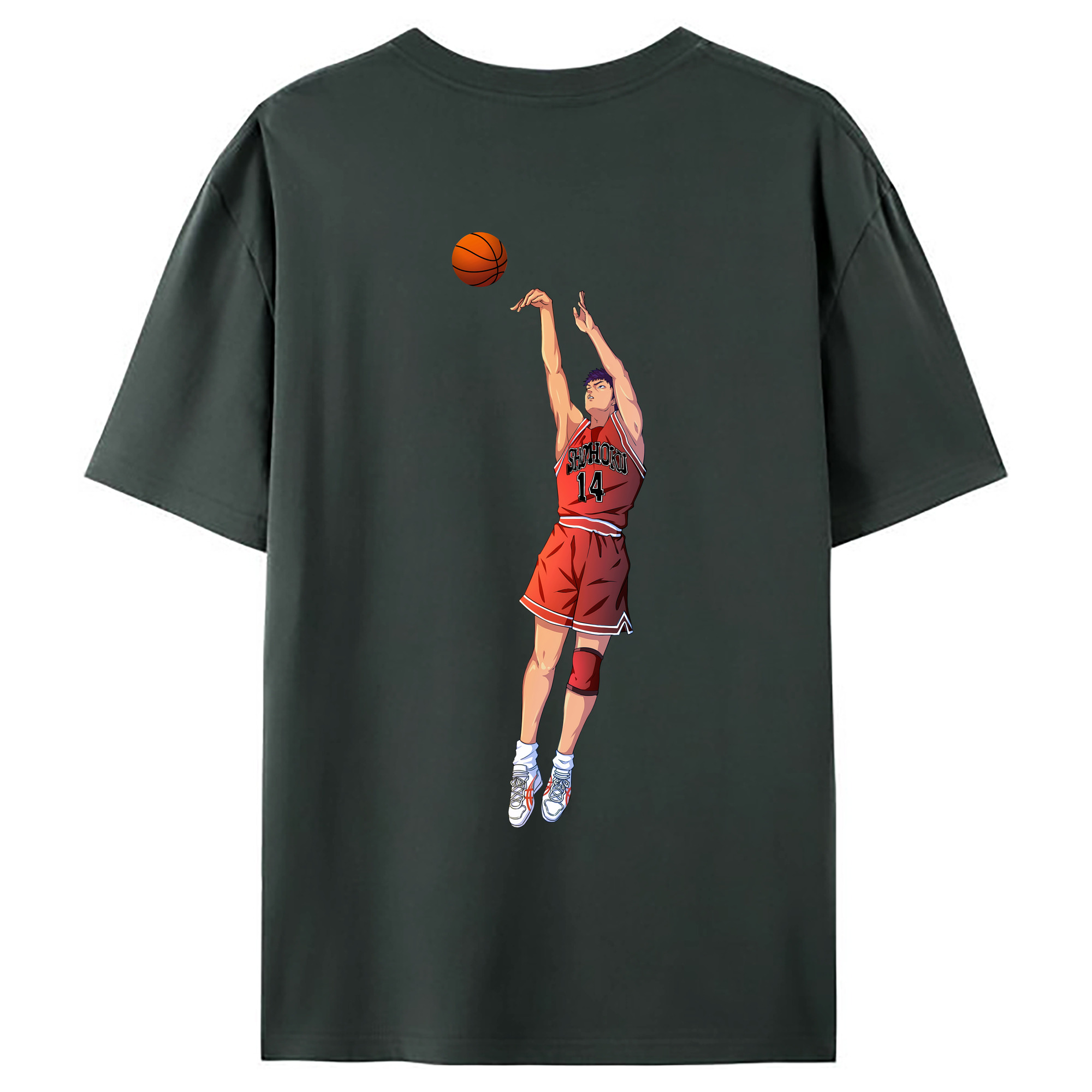 （画像用） SLAM DUNK／スラムダンク 綿100％ メンズ半袖Tシャツ（バックプリント） 通気性